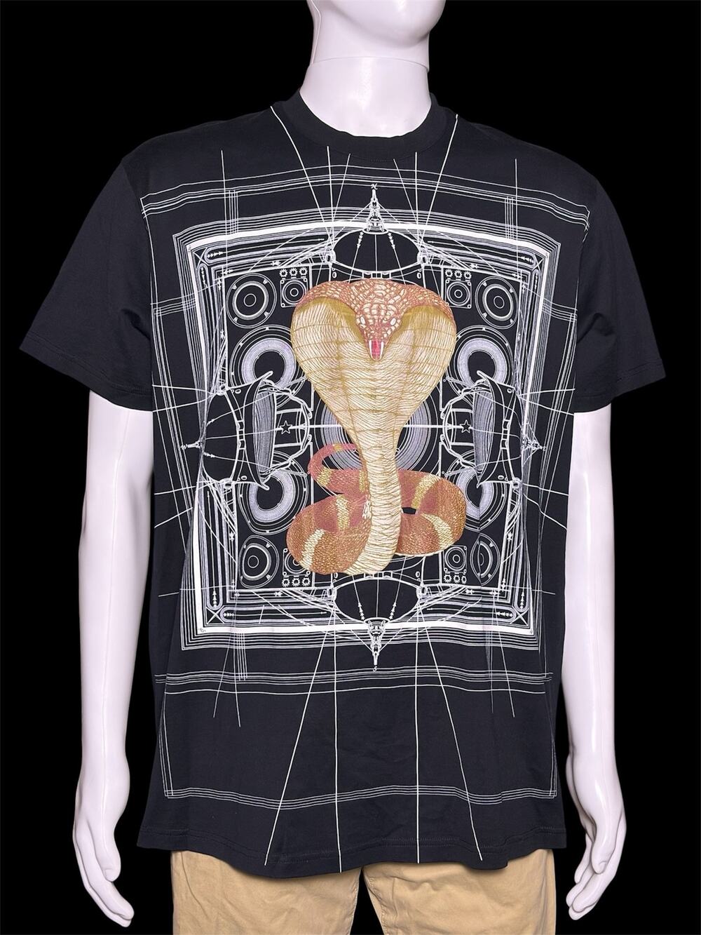 Archival FW16 Authentic Givenchy Riccardo Tisci Black Cobra Snake Shirt Small